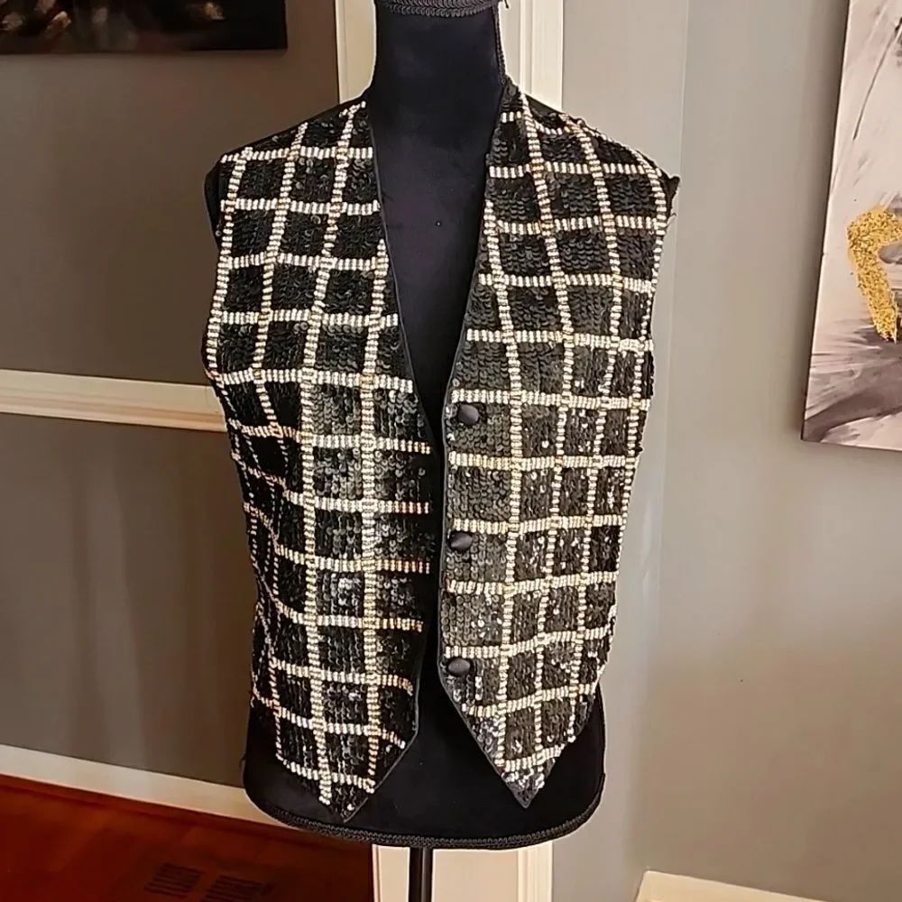 Vintage Theo sequin vest sz m